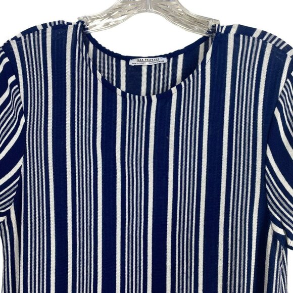 2/$30 Zara Striped Short Sleeve Maxi Knit Dress Size Small Relaxed Fit - Picture 3 of 9